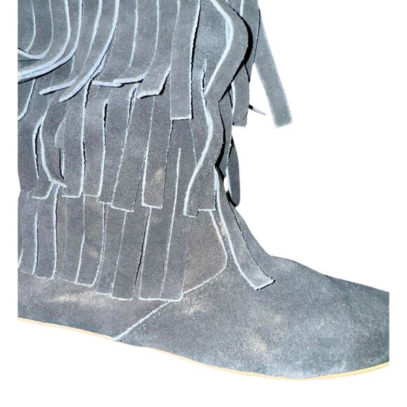 Monkey Feet Black Fringe Ankle Boots - Picture 6 of 10